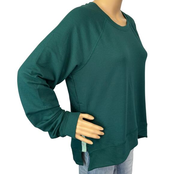 2/$30 Sincerely Jules Side Snap Sweatshirt Teal Pullover Long Sleeve Size L - Picture 4 of 13